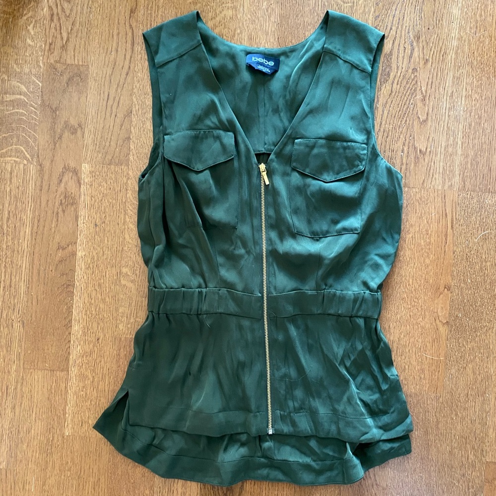 BEBE olive blouse